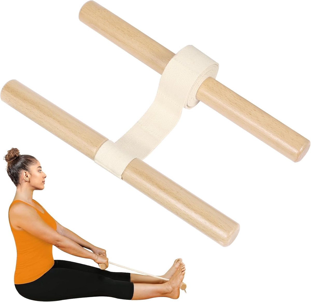 Stretch Gereedschap - Flexibiliteit Trainer - Spierherstel Verbeteren - Multifunctioneel Ontwerp - Compact - Houtkleur