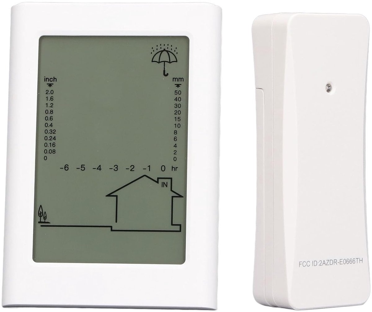 Digitale Regenmeter - Weerstation Buiten - Tuin Weer Meten - Draadloze Binnen Buiten - Temperatuur Neerslag