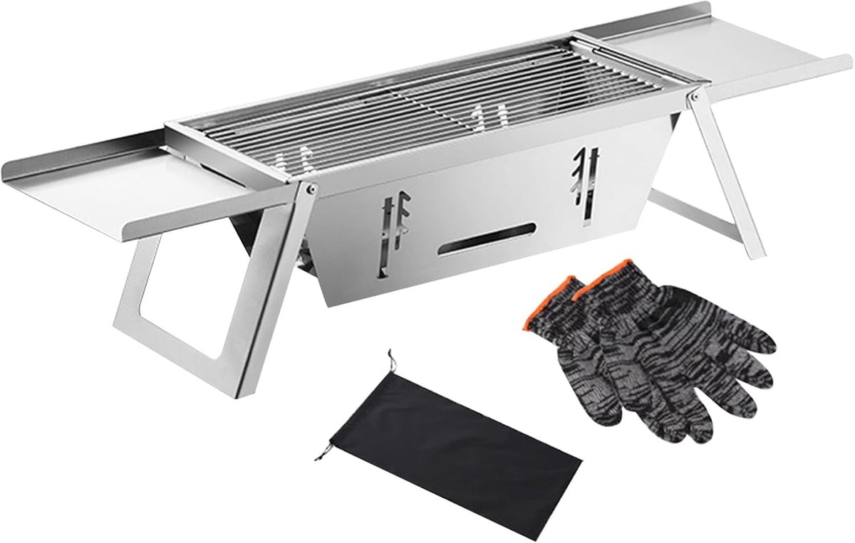 Opvouwbare BBQ Grill - Compacte Barbecue Tafel - Reizen Buiten Koken - Roestvrij Staal