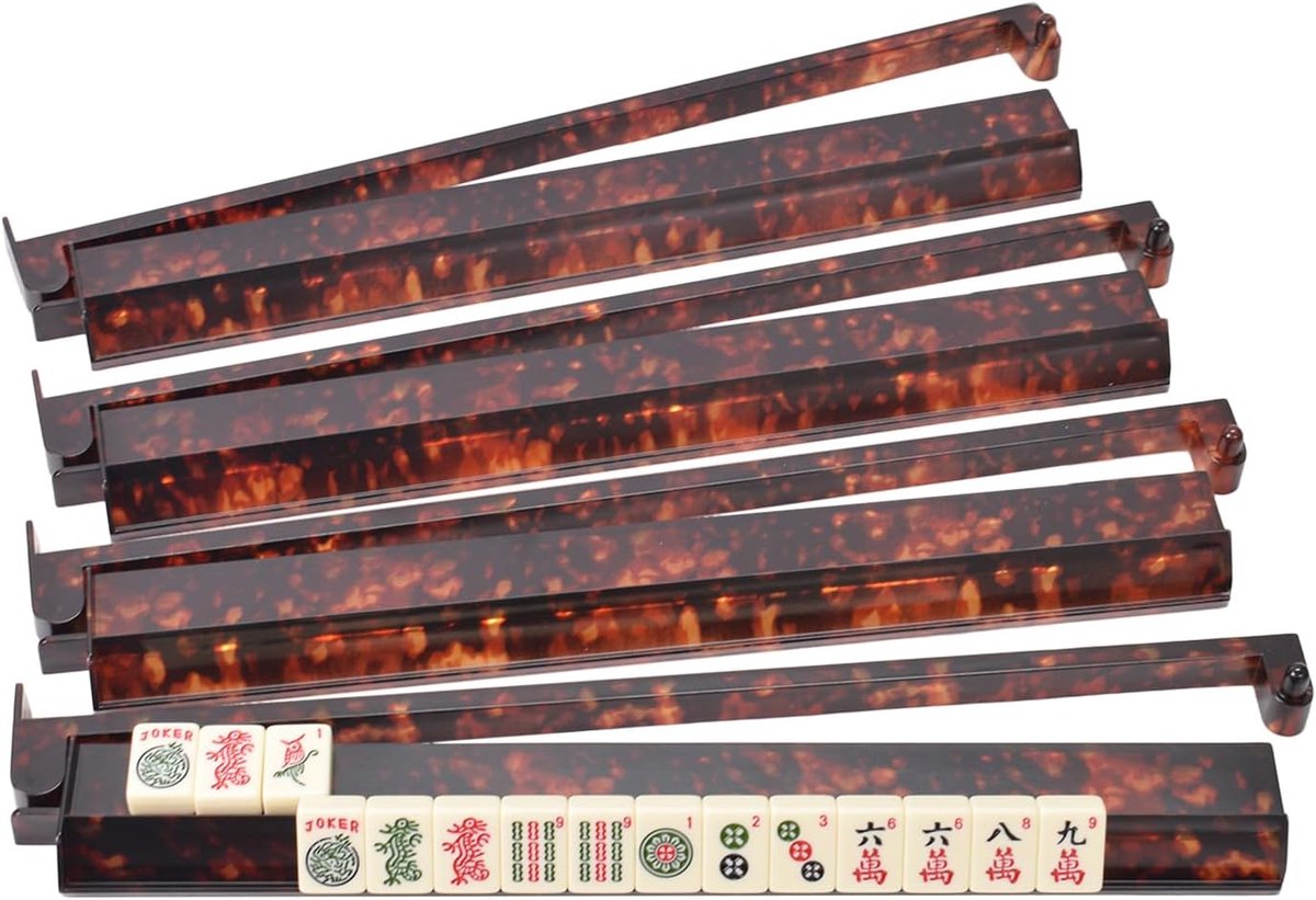 Mahjong Tegelhouders - Spel Accessoires - Spel Verbetering - Antislip en Krasbestendig - 4 Stuks