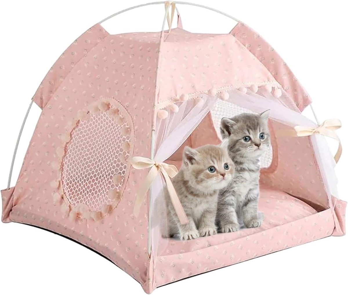 Kattenverblijf - Huisdierennest - Ontspannen - Ademende stof - 9.9 x 34.4 x 9.9 cm - Meerkleurig