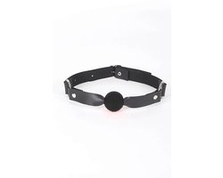 Mondknevel Bal Zwart - Ball Gag BDSM Accessoire - Verstelbare Mondbal Zwart Leer - Bondage Knevel - One Size - Fetish Accessoire - La Nuita