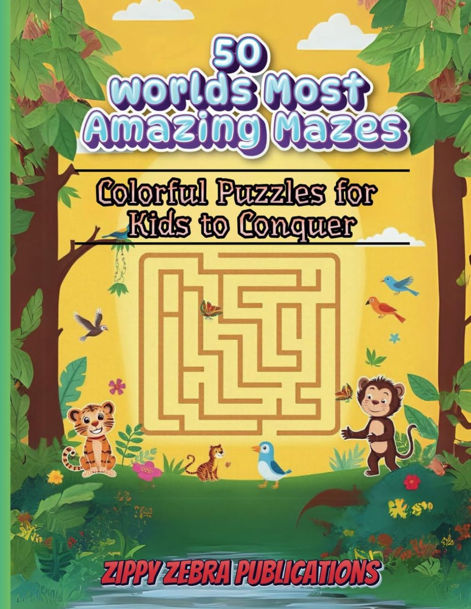 Puzzelboek - Doolhof Spelletjes - Kindermotriciteit Ontwikkelen - 50 Kleurrijke Uitdagingen - A4 Formaat - Meerdere Kleuren