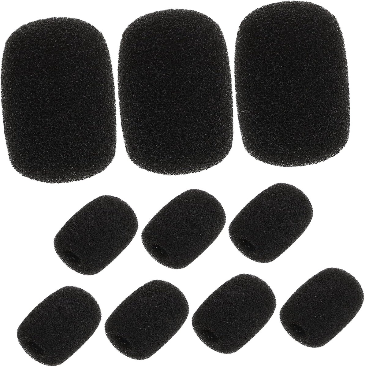 Microfoon Windschermen - Schuim Covers - Buiten Opnames - Ruisonderdrukking - 3x2x2 cm - Zwart