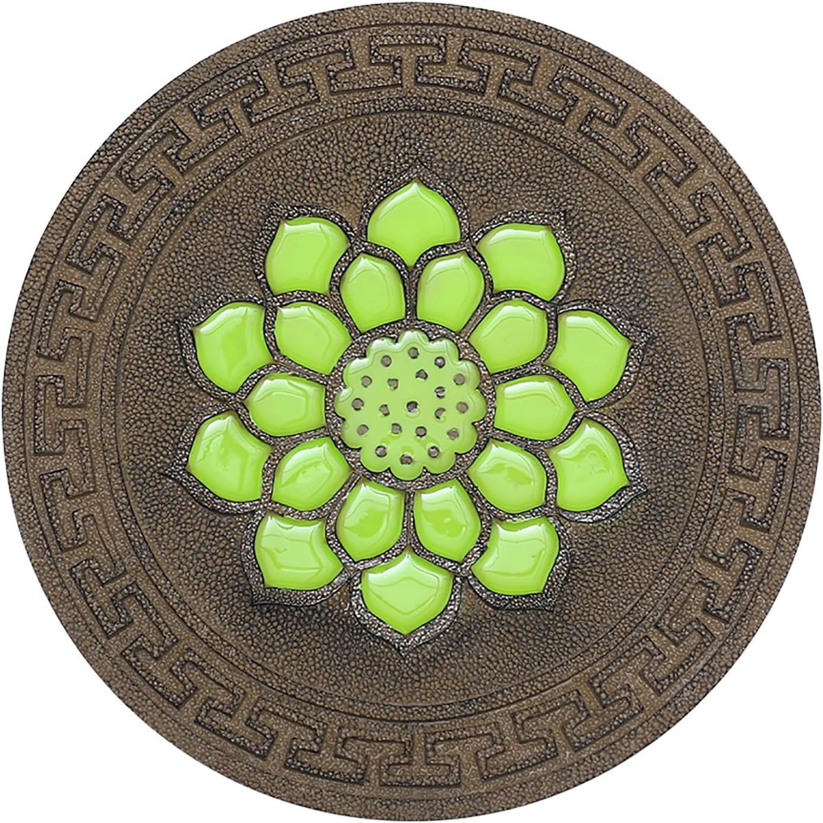 Tuinstapsteen Rond - Decoratieve Steen - Pad Markeren - Lichtgevend Lotuspatroon - 325 cm Diameter