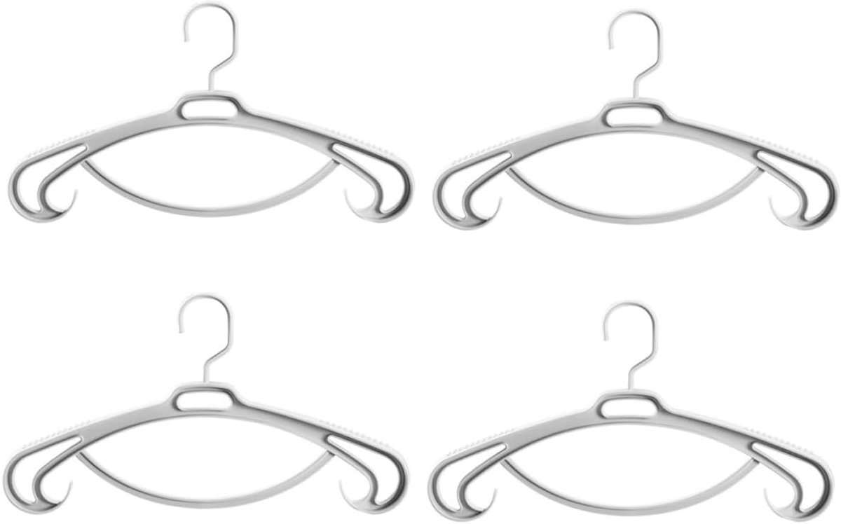 Kledinghangers - Jas Hangers - Kast Opruimen - Antislip Ontwerp - 4 Stuks - Wit