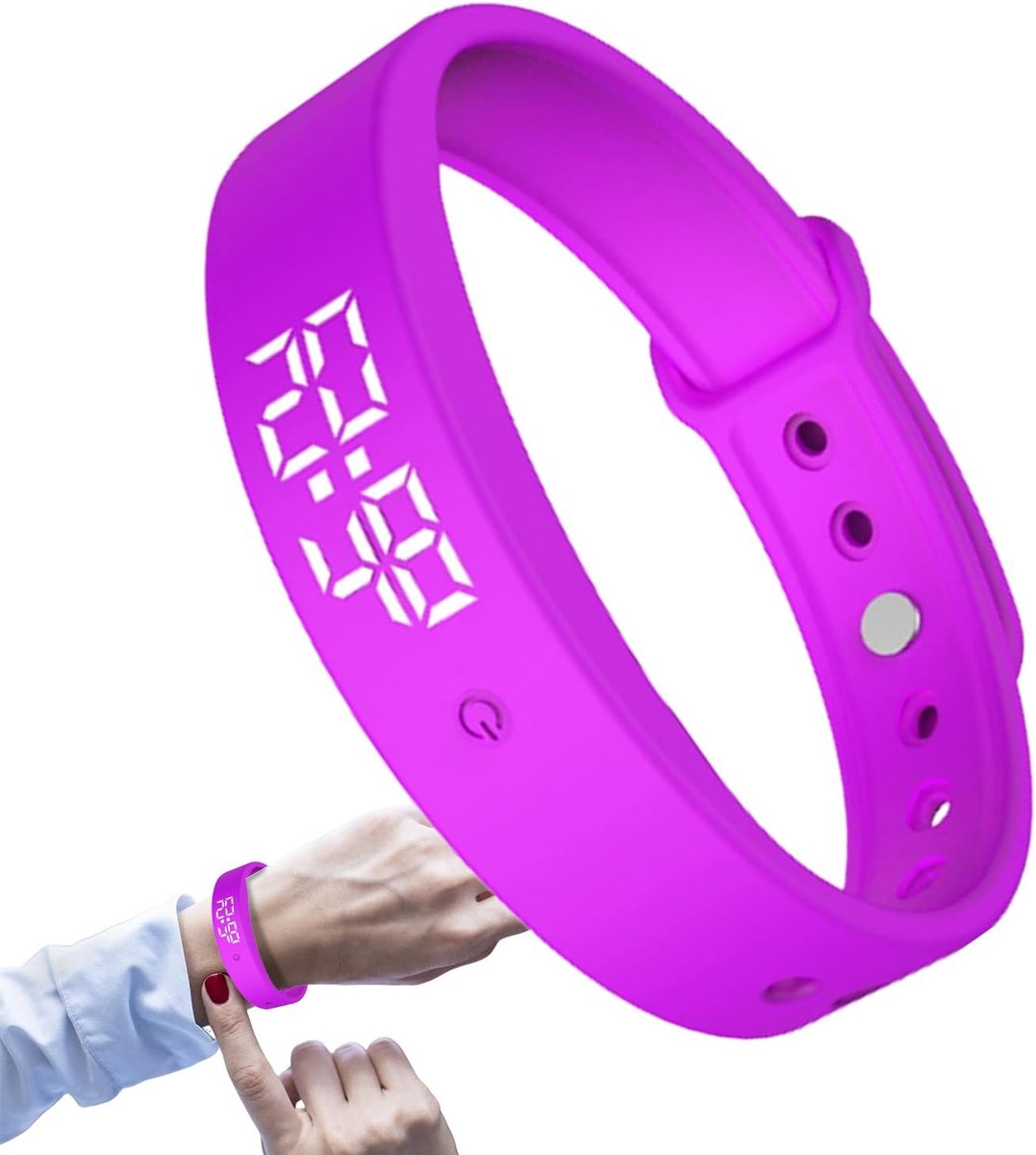 Trilalarm Armband - Timer Horloge - Dagelijkse Herinneringen - Stille Vibratie Alarmen - Verstelbaar - Paars