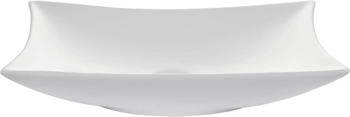 Vierkante Waskom - Wastafel Kom - Badkamer Inrichting - Duurzaam Keramiek - 56x37x11 cm - Wit
