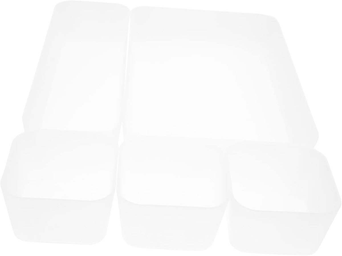 Opbergdozen Lade - Lade Organizers - Ruimte Ordenen - Stapelbaar Ontwerp - 25x17x5CM - Wit