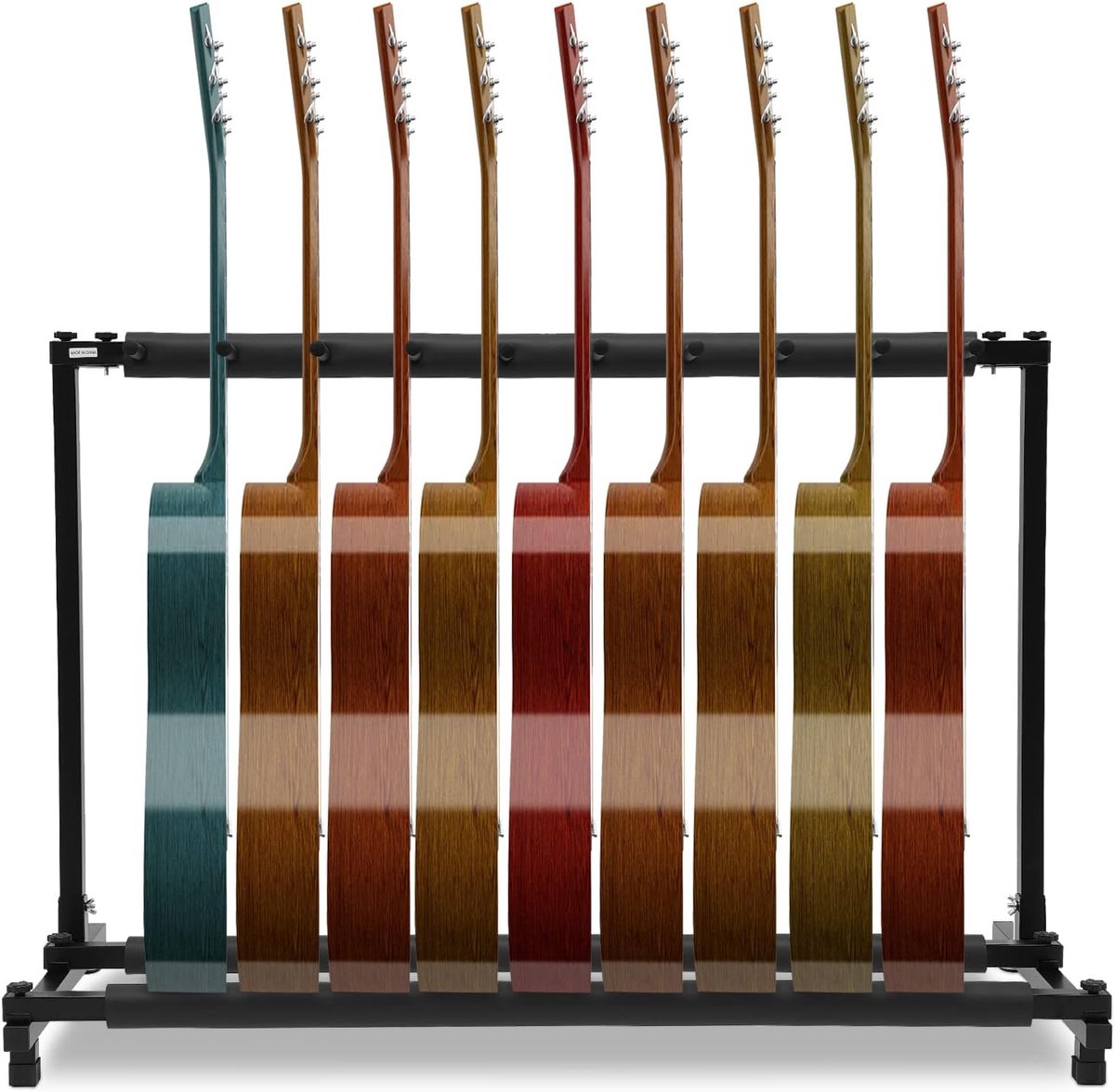 Gitaarstandaard - Multi Gitaarrek - Gitaar Opbergen - Opvouwbaar Ontwerp - 9 Gitaren - Zwart