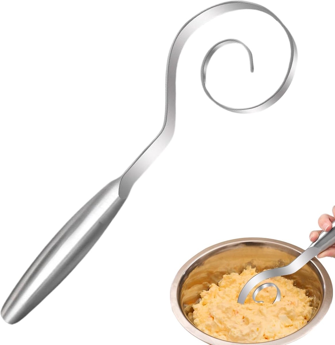 Deense garde - Deegklopper mixer - Brood bakken - Roestvrij staal - 22 cm lang