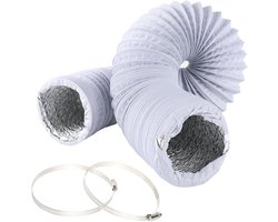 Afvoerslang - Ventilatieslang - Mobiele Airco - Inclusief Klemmen - 3 Meter - Wit