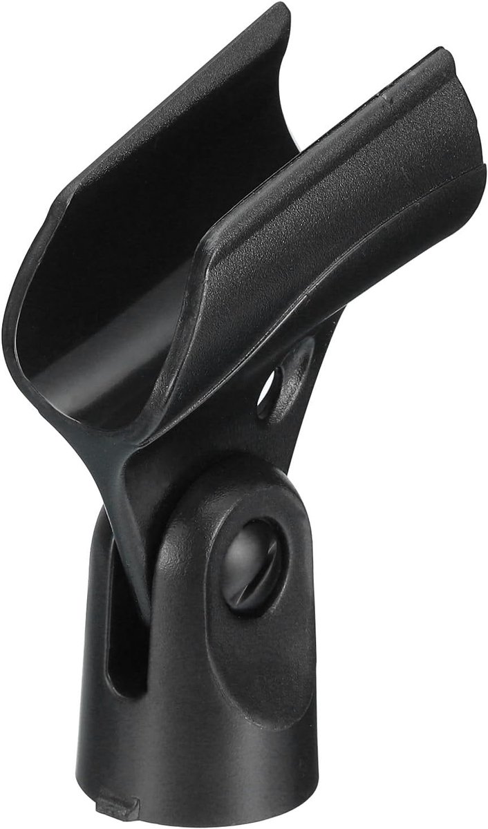 Microfoonhouder - Microfoonclip - Standaard Bevestiging - Verstelbare Diameter - 21mm tot 33mm - Zwart