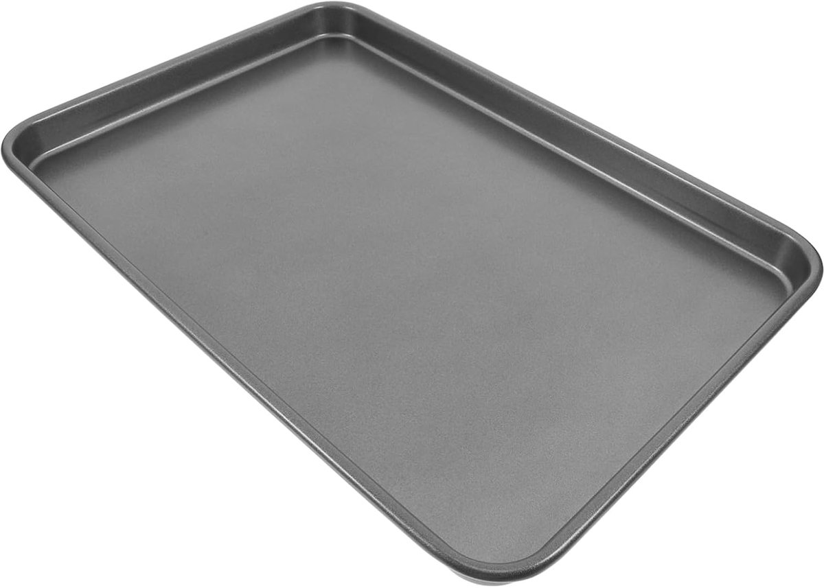 Bakplaten Set - Bakvormen Platen - Bakken Brood Pizza - Antiaanbaklaag Koolstofstaal - 39.5x27x2.5cm - Zwart