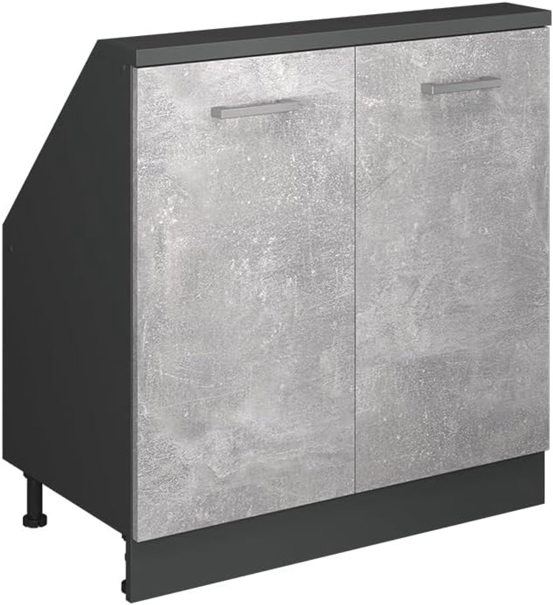 Keukenkast Schuine Wand - Onderkast Keuken - Keuken Opbergen - Modulair Ontwerp - 80 cm Br
