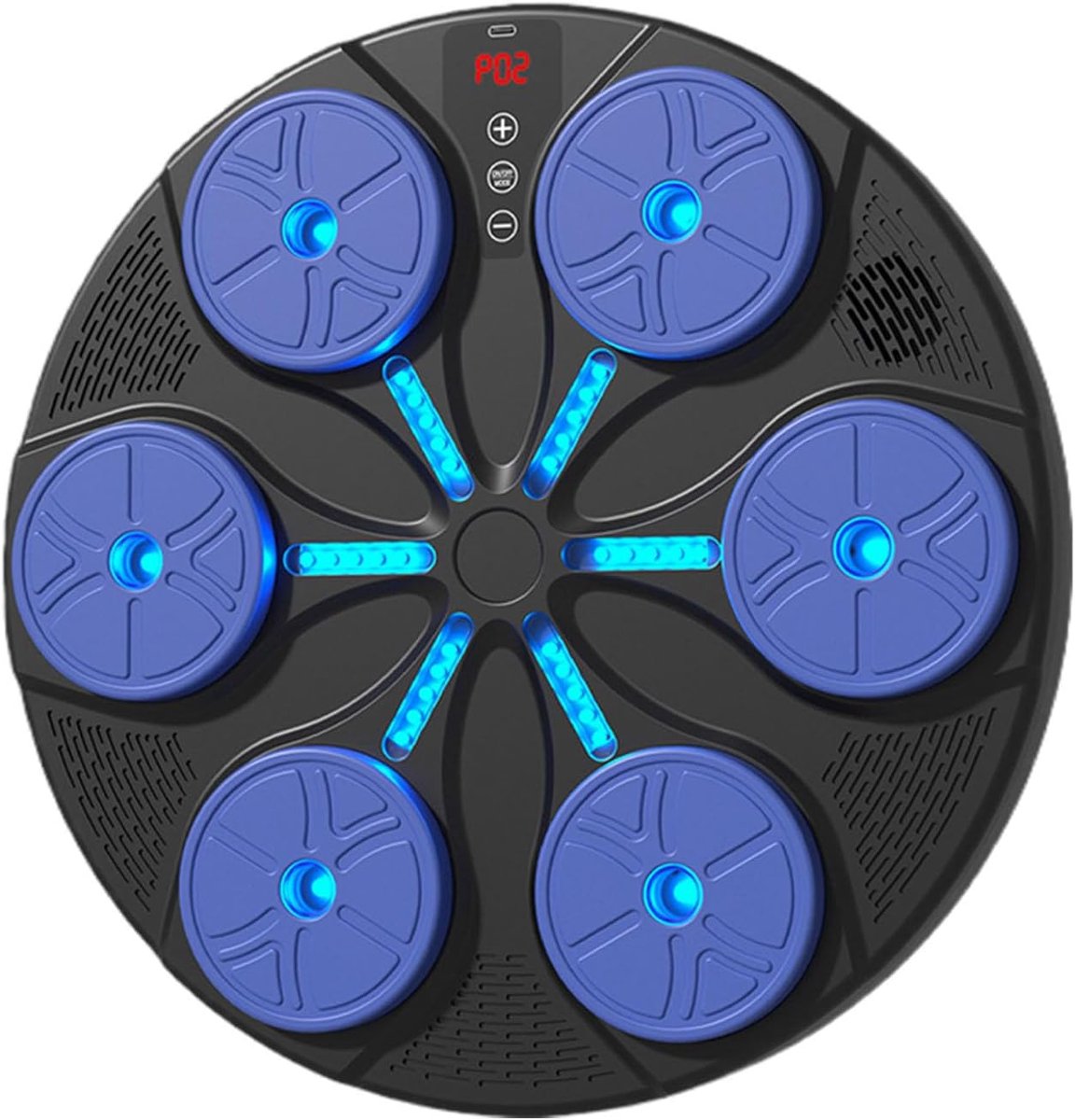 Intelligente Boksmuziekdoos - Wandobject met Licht - Thuis Fitness Training - 8 Modi Verstelbaar - 43x43x8.5 cm - Blauw