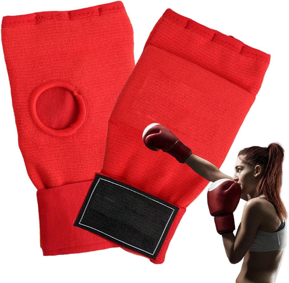 Boxhandschoenen - Vechtsport handschoenen - Sparring en training - Extra gel padding - 20x15x6 cm - Rood
