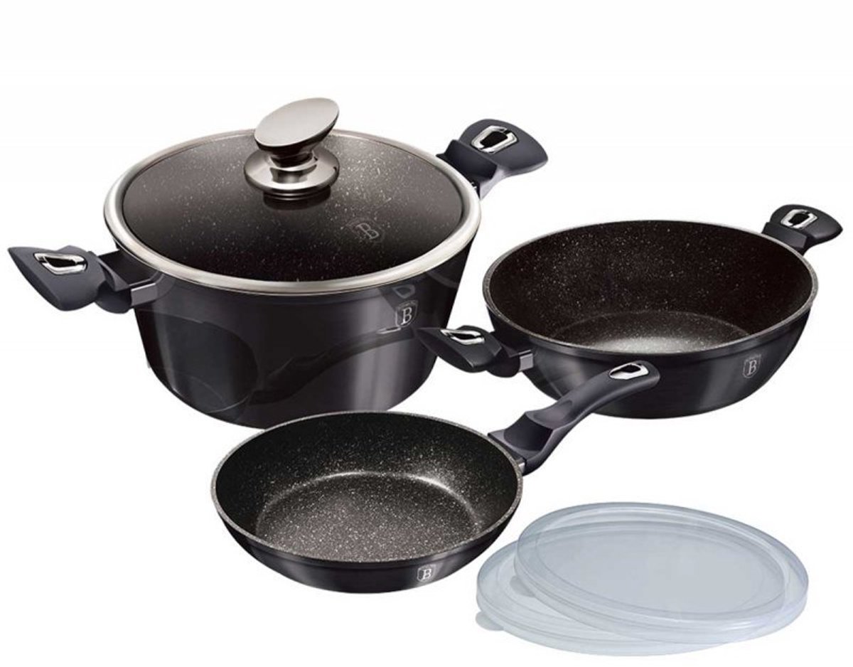 Berlinger Haus Carbon Pro Serie - Pannenset - Soft Touch Handgreep - Geïnduceerde Verwarming