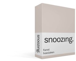 Snoozing flanel hoeslaken - 180x200 cm - Lits-jumeaux - Zand