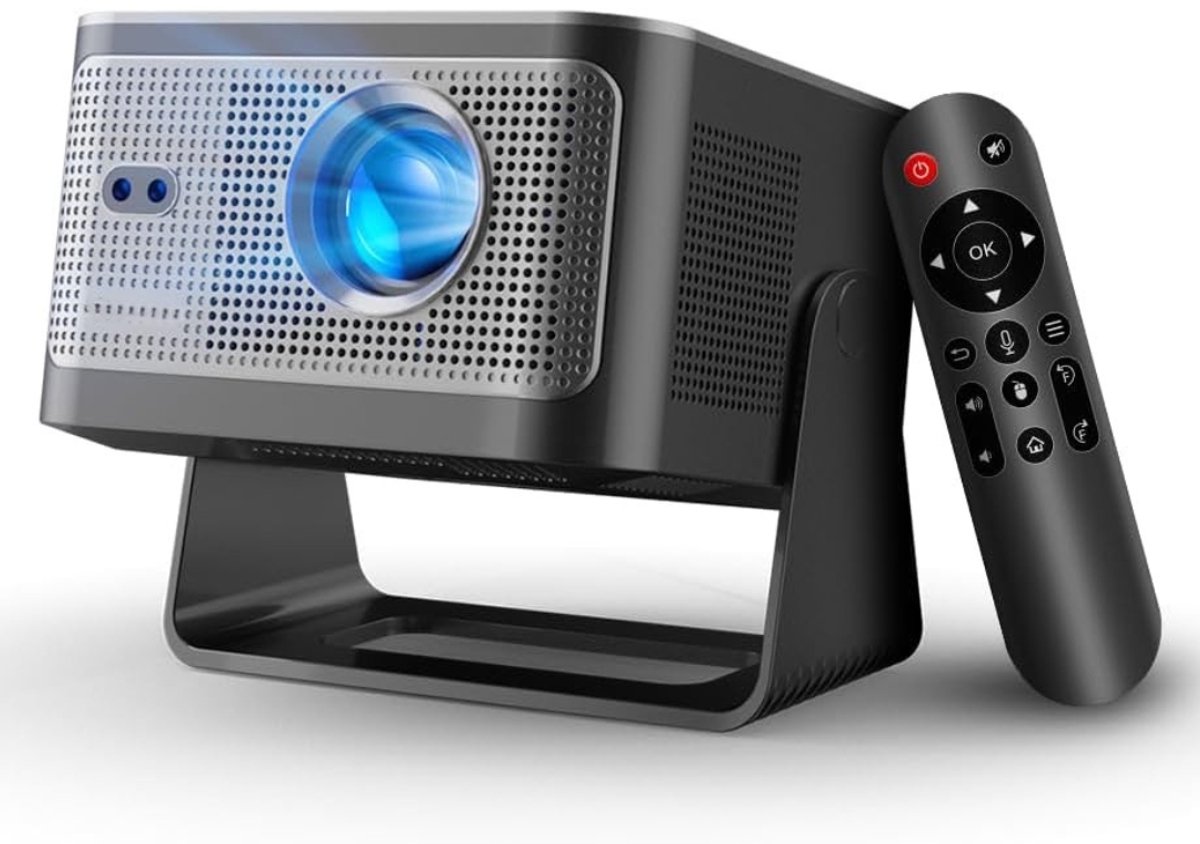 Mini-smart beamer - 4K 1080P ondersteund - draagbare projector - wifi 6 & bluetooth 5.4 - autofocus - 12W luidspreker - 180 graden draaibaar smart beamer