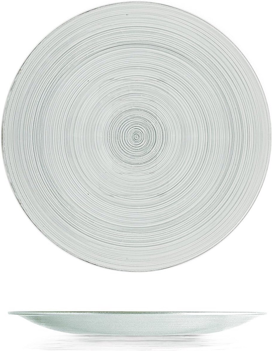 Set van 6 Platte Dinerborden, Rookglas, 27 cm