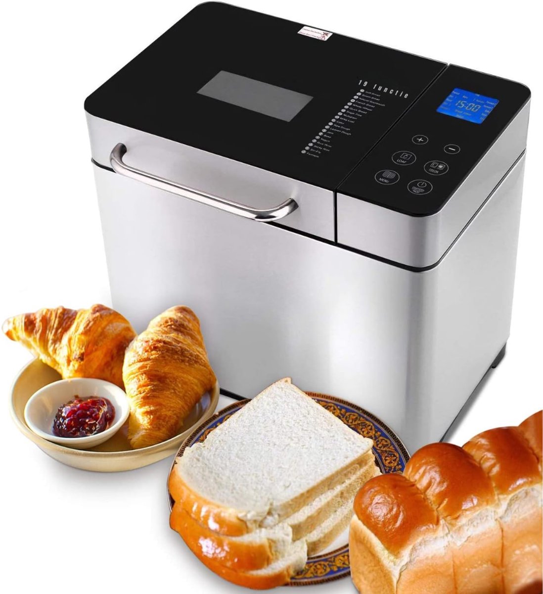 Zyrex® Broodbakmachine - Broodmachine - Bakmachine Brood - Zilver - 33cm x 20cm x 30cm