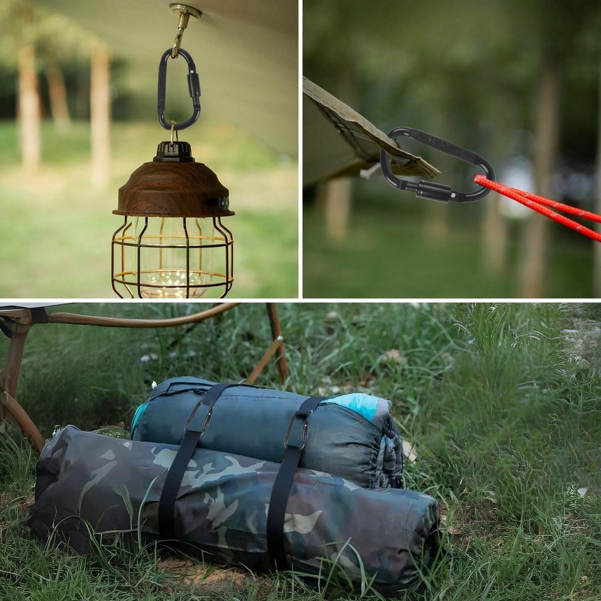 Spanbandlussen - Met 4 schroefkarabiners en 1000 kg draagvermogen - Voor motorfiets, auto en camping - 8 stuks, 405x35 mm