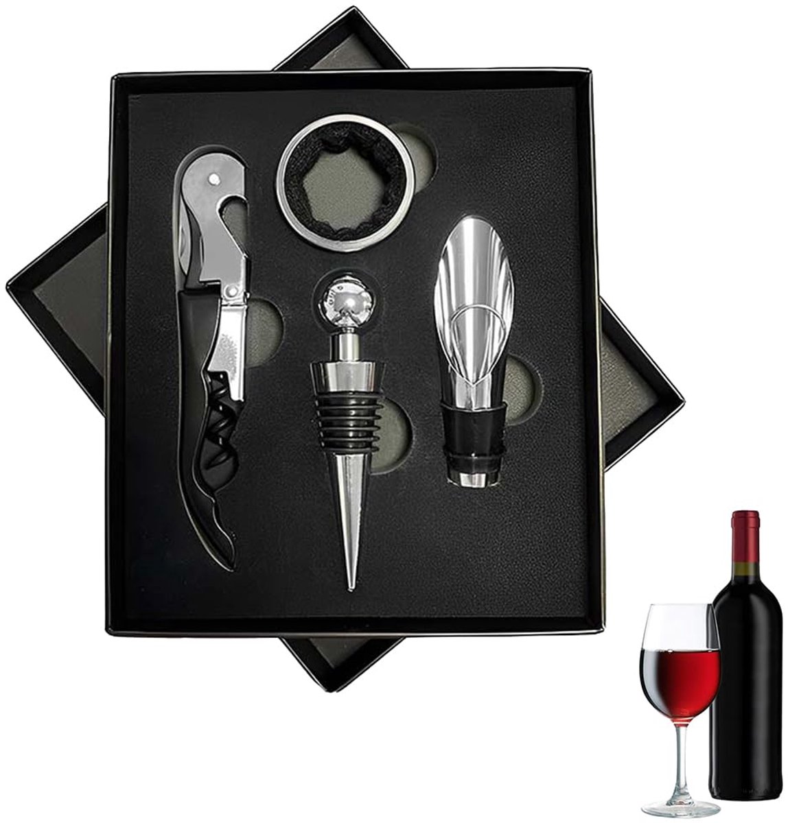 Sommelier Set - 4-in-1 Wijnaccessoires - Compact en Duurzaam