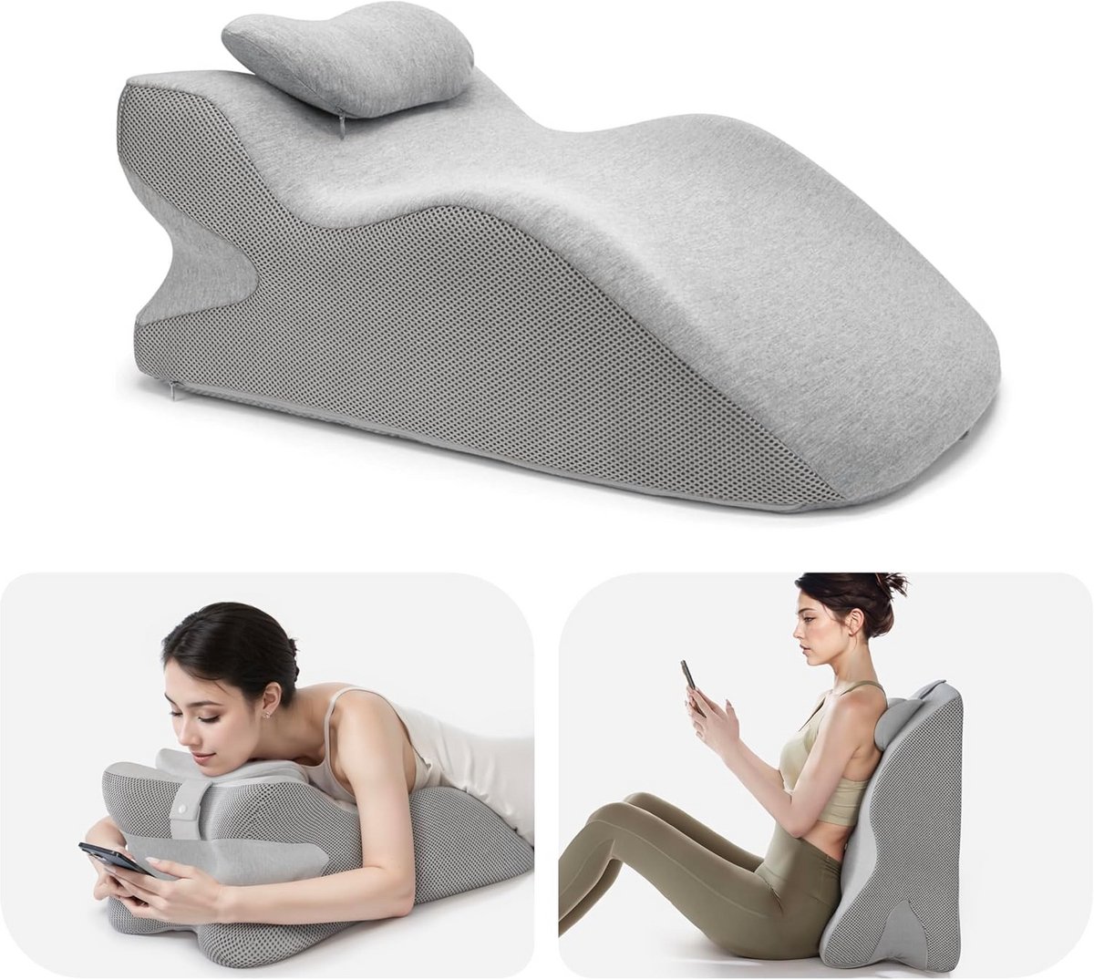 Comfortabel Rugkussen met Verstelbare Hoofdsteun voor Lezen in Bed