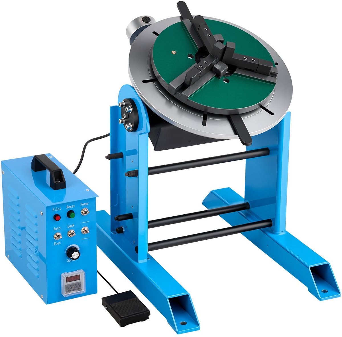 Lasdraaitafel - Laspositioneerder - Draagvermogen 300 kg - 200 W Motor - Kantelhoek -45° tot 90° - Traploze Snelheidsregeling 0,2–2,5 tpm - Elektrisch met Voetpedaal