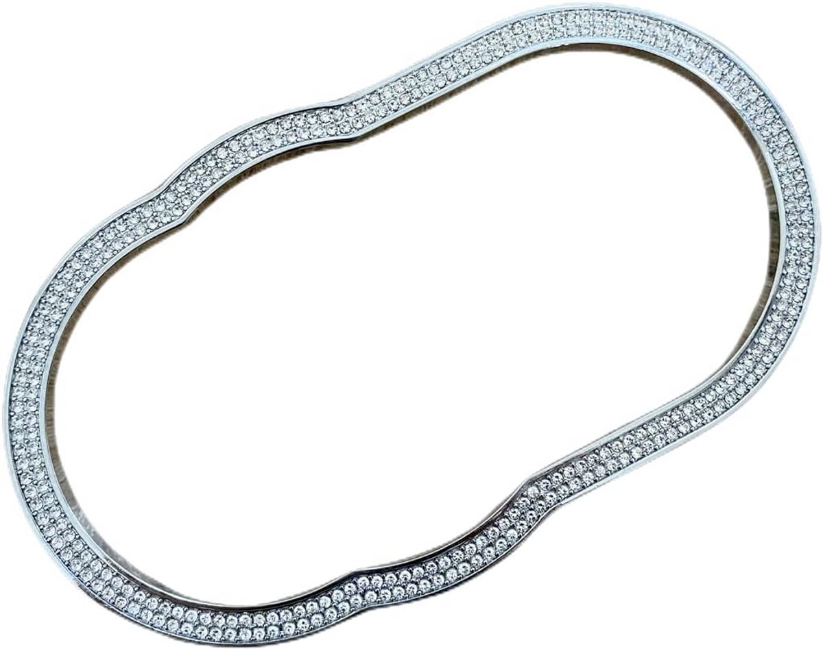 Decoratieve Strass Sierstrip voor Auto Interieur Multimedia Bediening - Zilver
