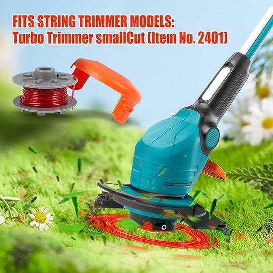 Gardena 5364-20 Vervangende Spoel 1,6 mm voor Turbo Grastrimmer SmallCut 2401 - 6,1 m Lange Trimmerspoel met Spoeldeksel 5328-20 (3 Spoel + 1 Afdekking) van GARDENA — afbeelding 2