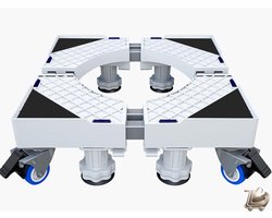 Verstelbaar Verplaatsbaar Wasmachine Onderstel - 4x2 Zwenkwielen - 8 Stevige Poten - Geschikt voor Droger en Koelkast - Multifunctioneel Wasmachine Voetstuk - Verstelbare Basis 45-65 cm - Keuken & Wasruimte Accessoire