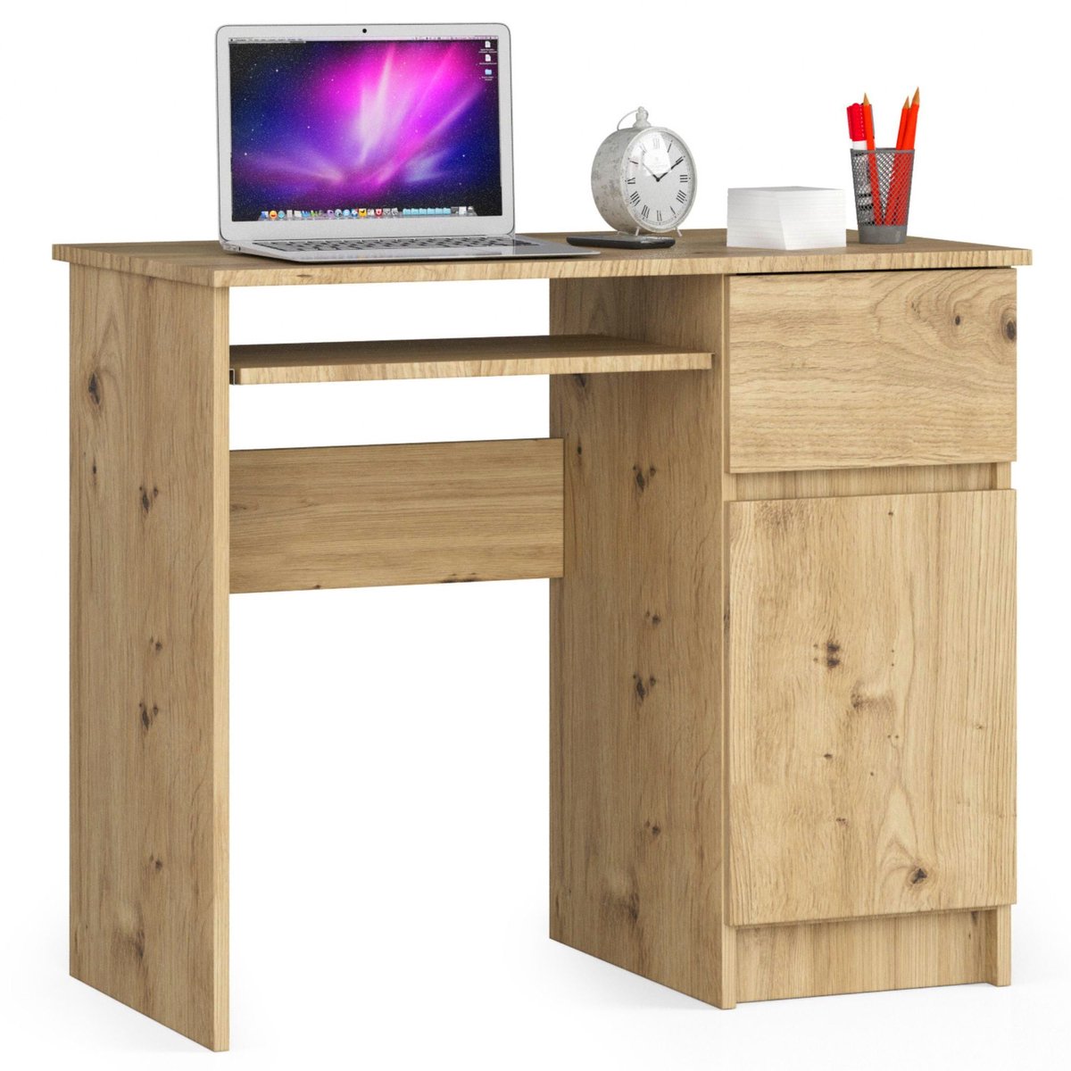 Akord Bureau Rechts PIKSEL / Computerbureau / Computer Tafel / Bureautafel Rechts / Artisan Eik / 90 x 77 x 50 cm