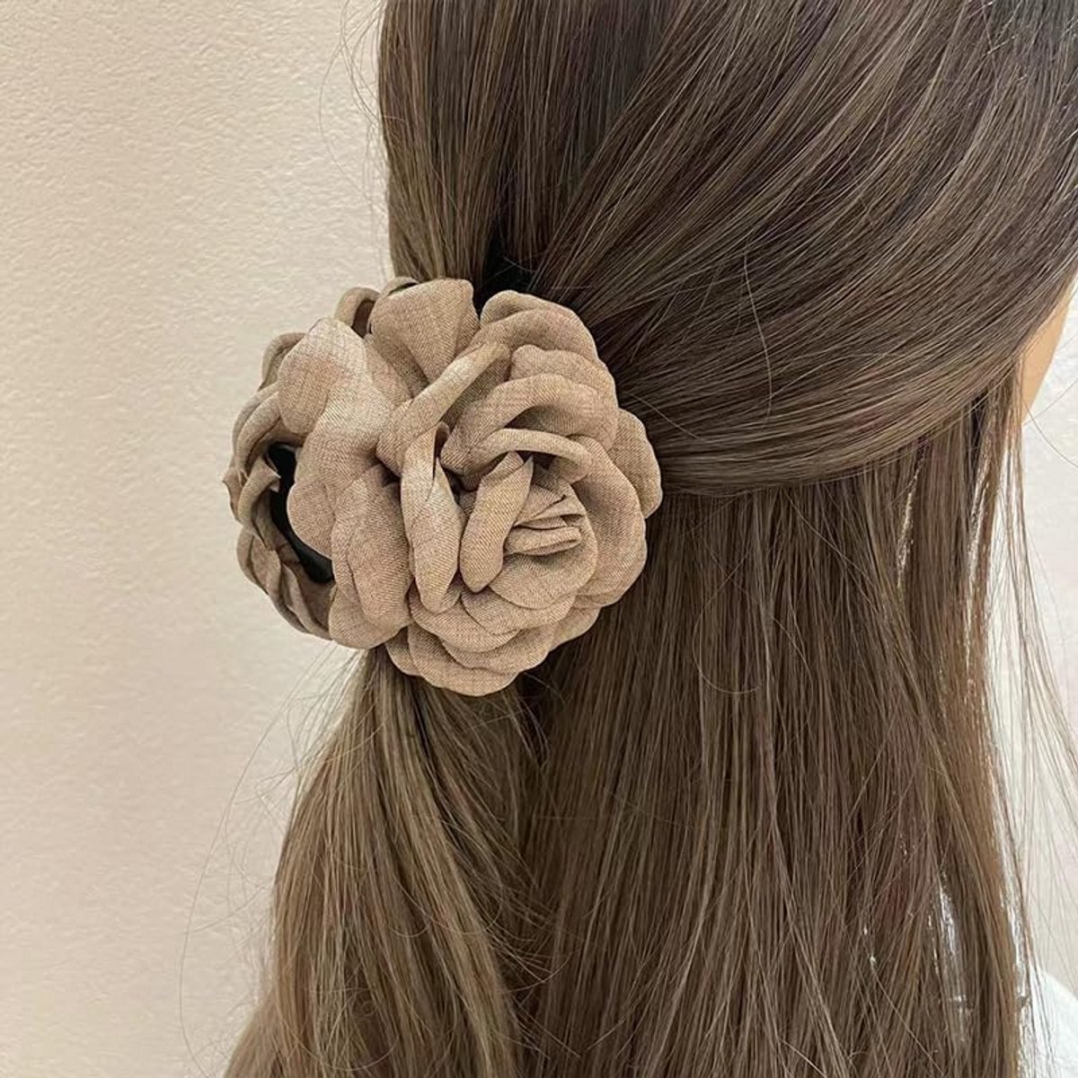 Grote Stof Rozen Haarclip met Bloem Decoratie voor Dames en Meisjes