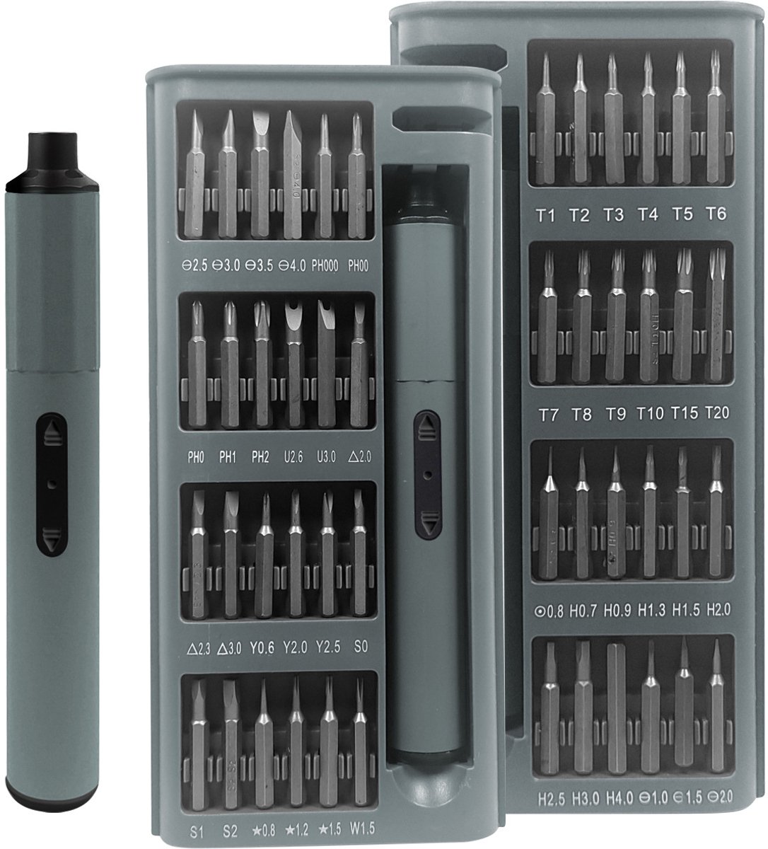 Elektrische schroevendraaier, 49-in-1 draadloze precisieschroevendraaierset met 48 magnetische bits, oplaadbare mini-schroevendraaierset voor telefoon, laptop, camera en horloge.