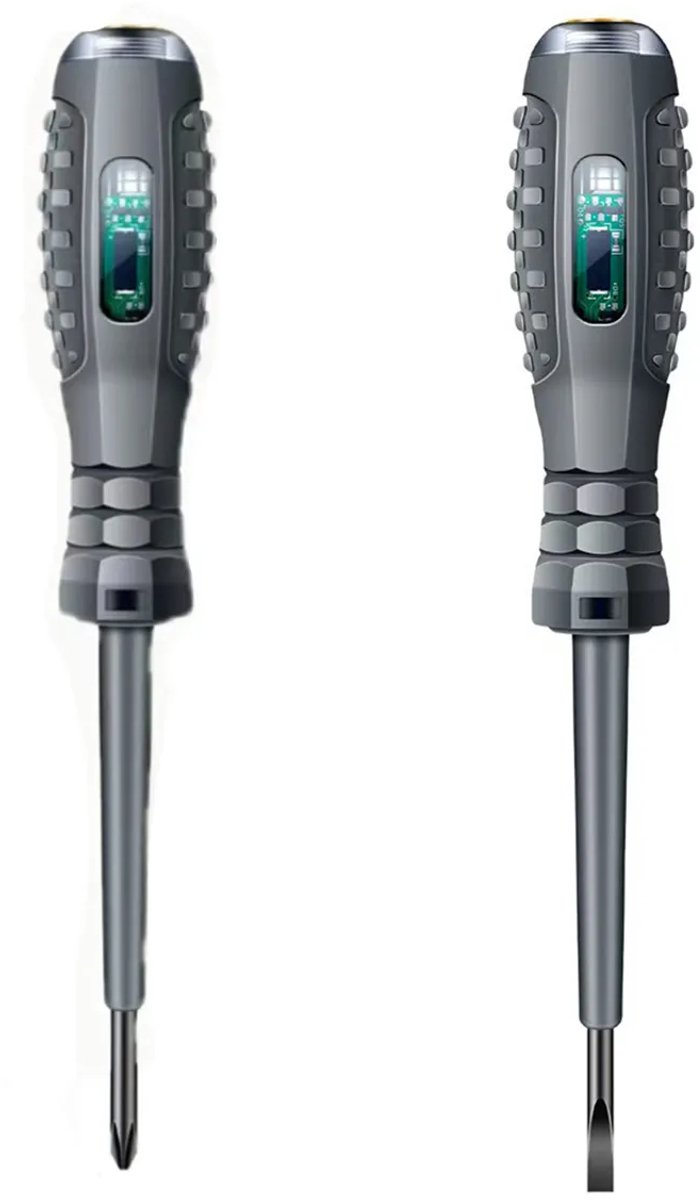2 stucks-LED-spanningsdetector, testpen voor schroevendraaiers, spanningsdetector, elektrische testpen (1-C)