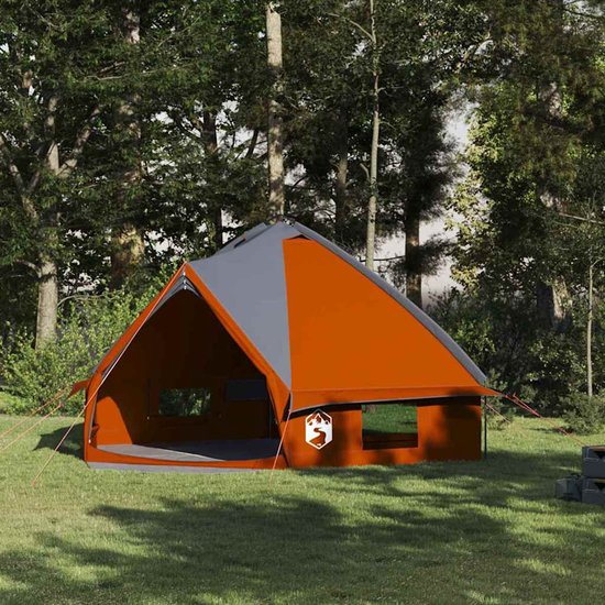 vidaXL - Teepee - Tent - voor - 8 - Personen - 8-persoons - Grijs - en - Oranje — afbeelding 4