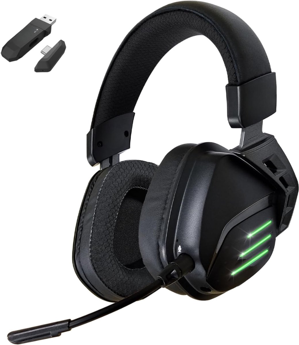 MIRA® Game headset draadloos - Headset - Game headset - Gaming headsets - Zwart - 22cm x 22cm x 11cm