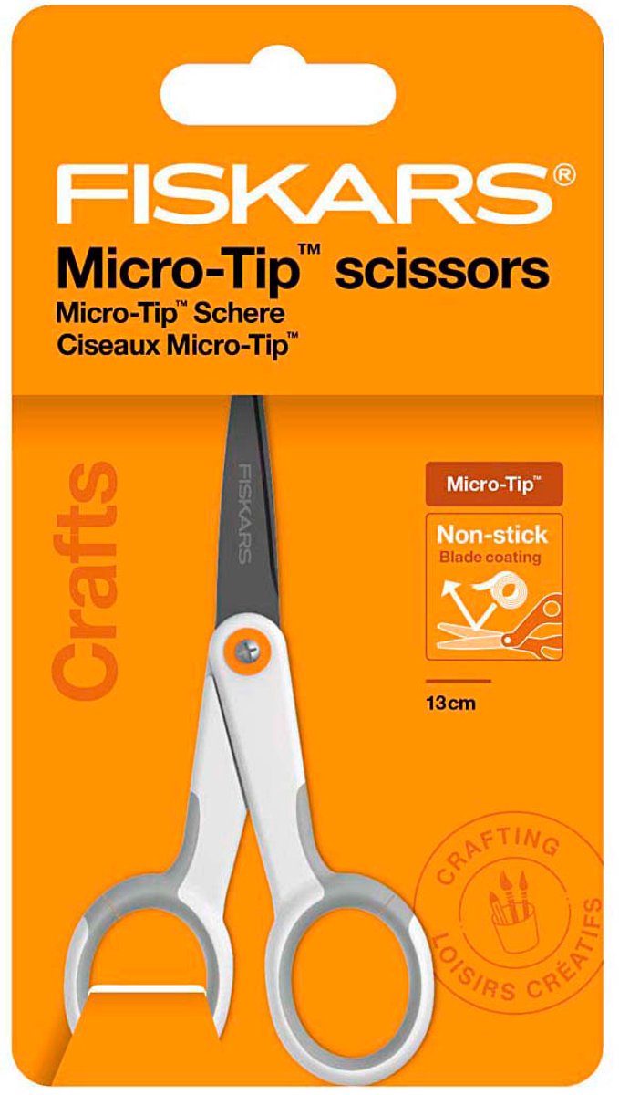 Creativ Company Fiskars schaar non-stick rechtshandig 12cm knutselen.