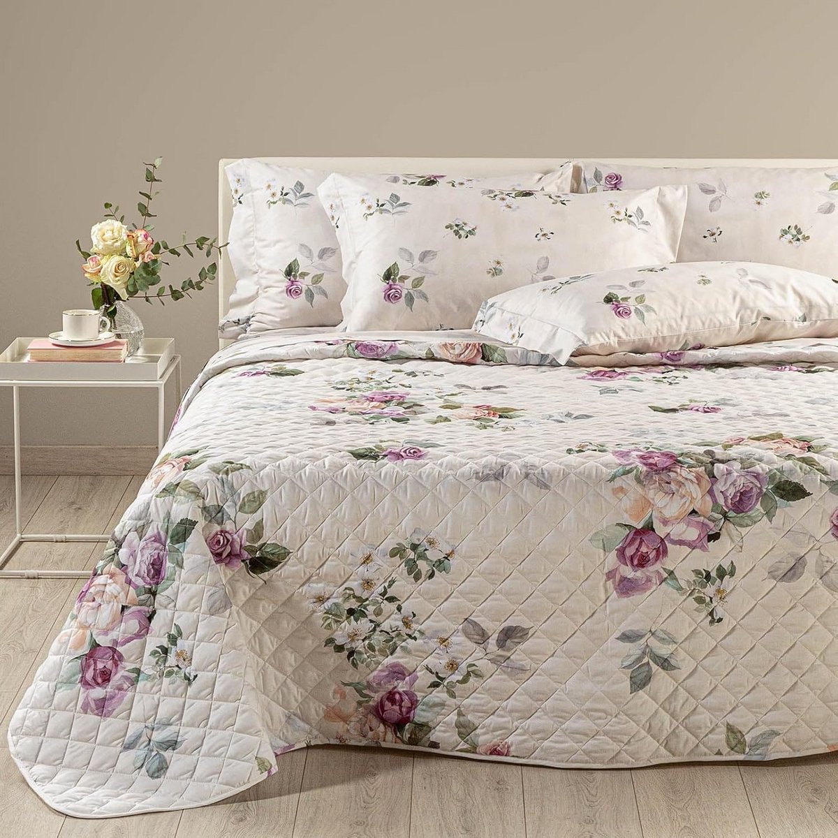 Quilted Bedspread Double Bed Digital Print Spring Design