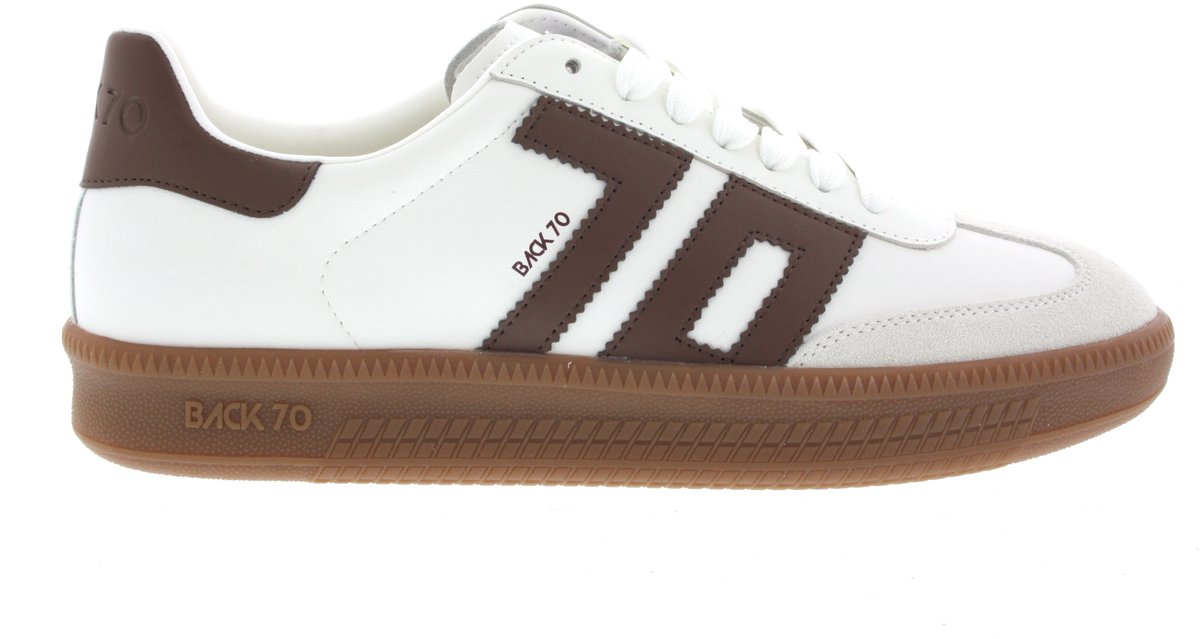 BACK70 Double Sneakers - Leer - Heren - Wit - Maat 45