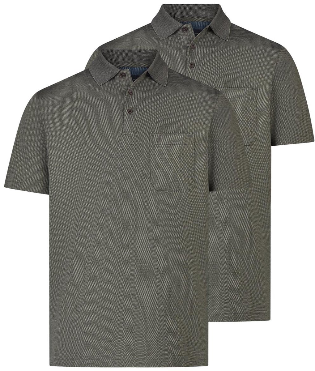 RAGMAN Heren poloshirt 2 pack Basic