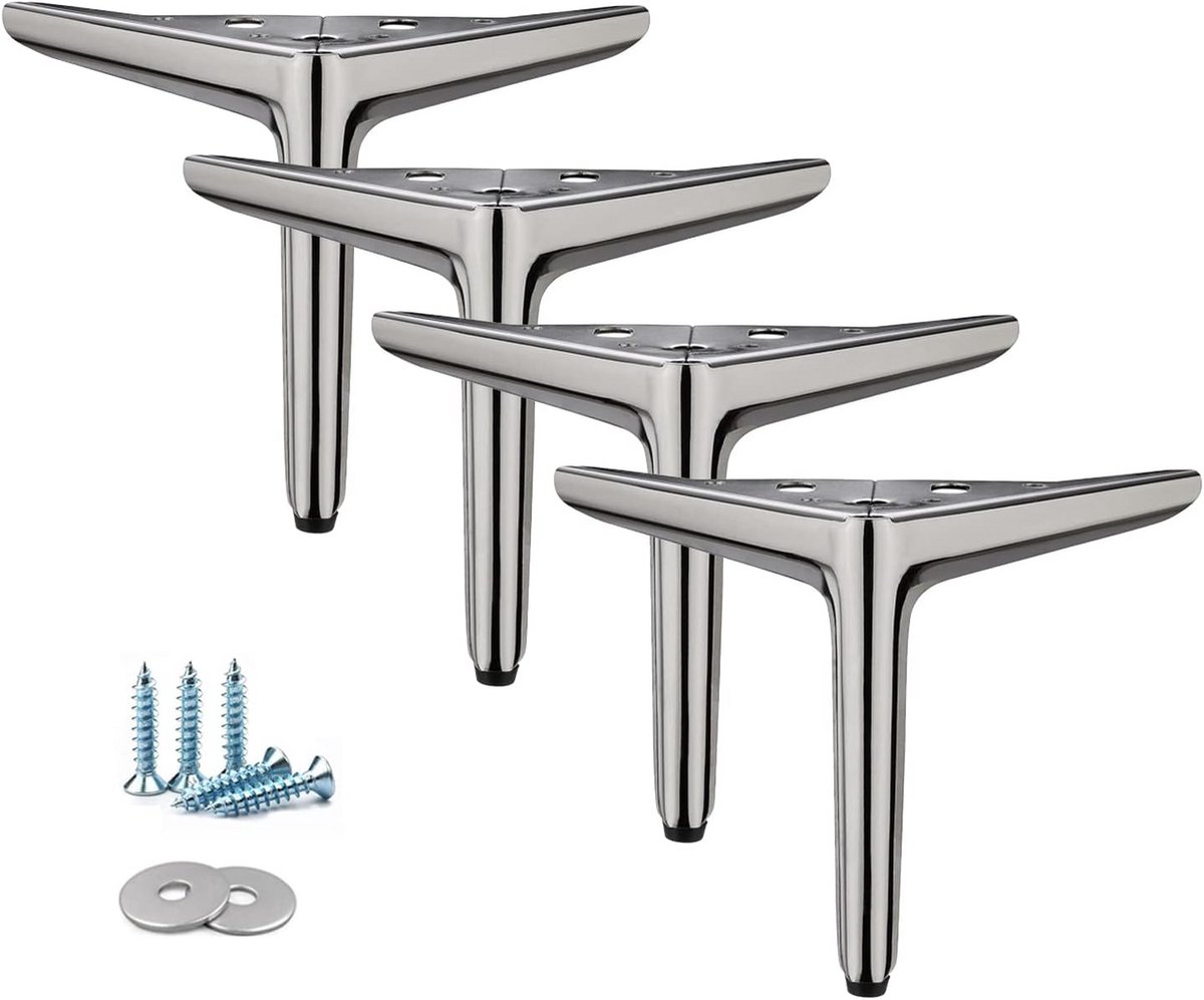 Set van 4 Zwarte Driehoekige Meubelpoten - Robuust en Modern
