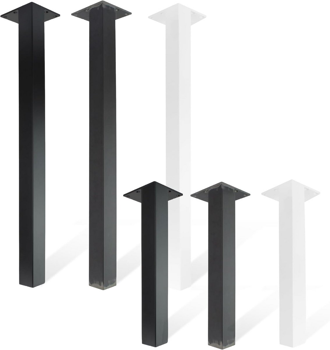 4x Vierkante Metalen Tafelpoten Wit 72 cm Stevig Frame voor DIY Meubels