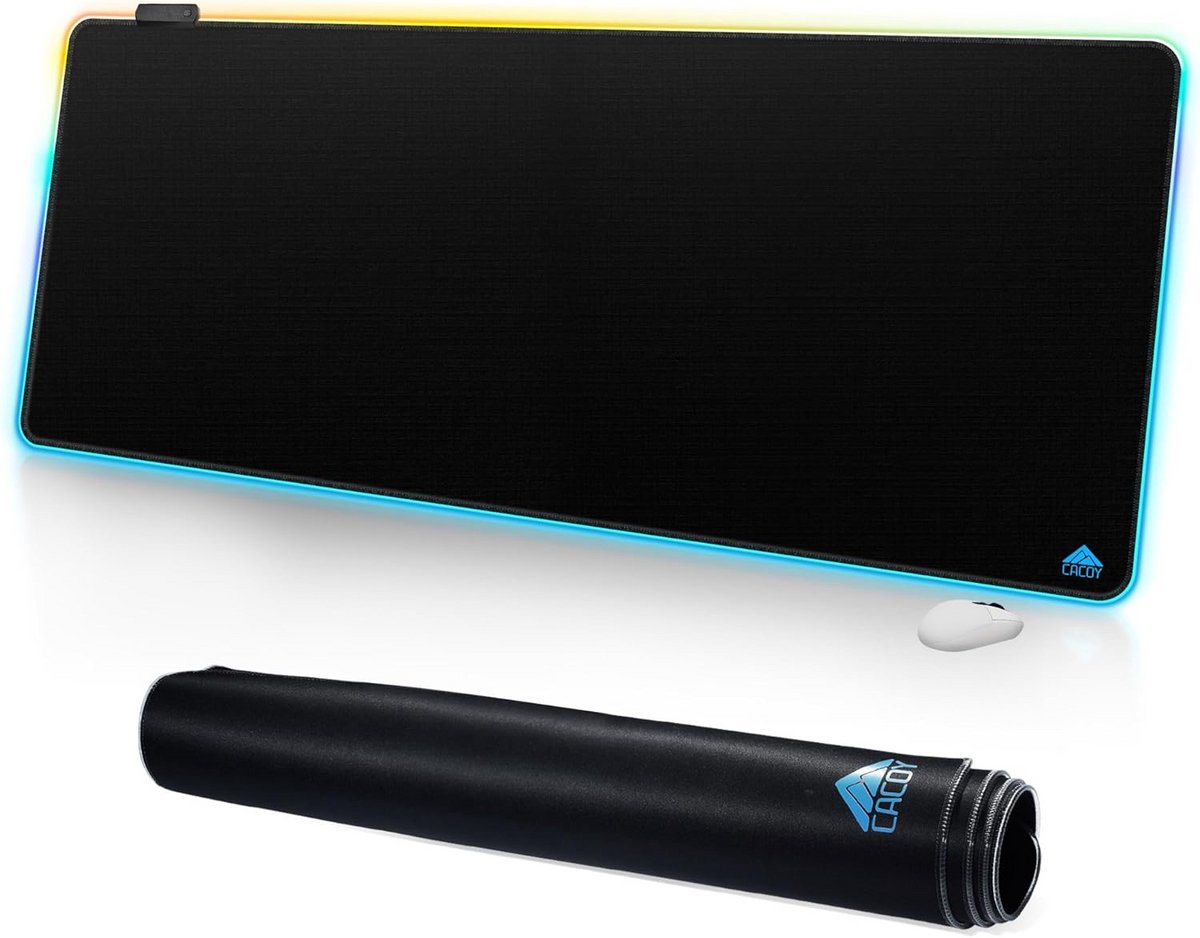 XXL Gaming Muismat met RGB Verlichting, 1500x600mm, Antislip