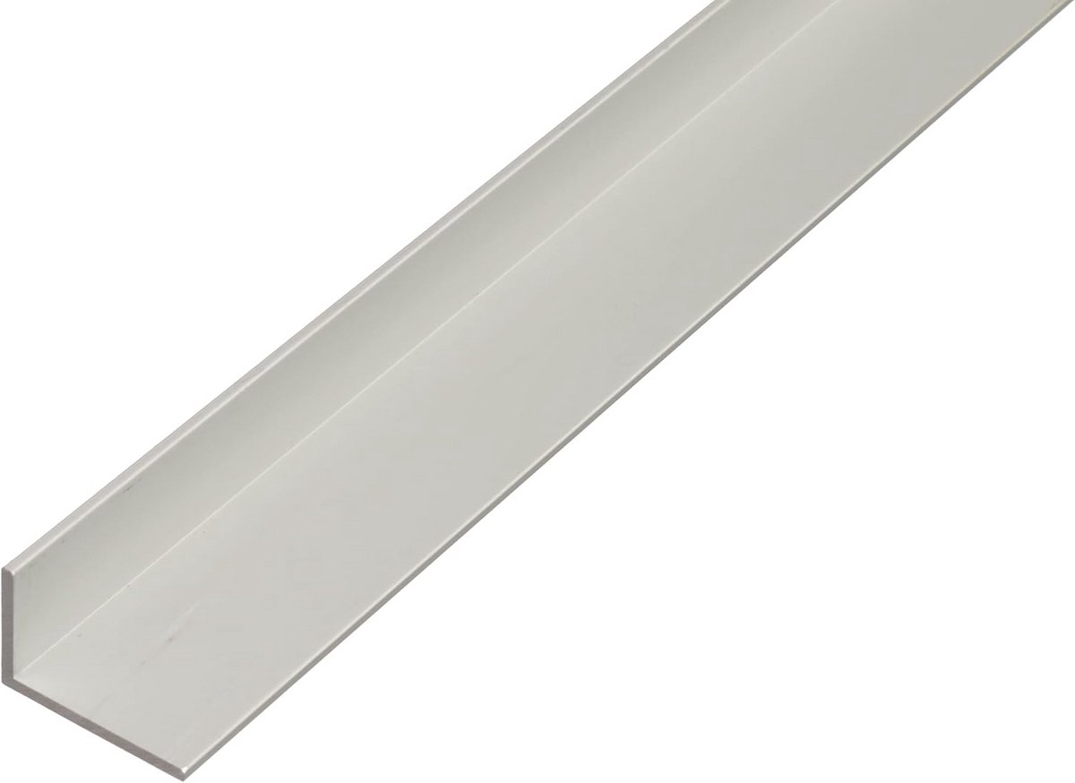 Aluminium Hoekprofiel 2 Meter Zilver Geanodiseerd 10x20x2 mm voor Doe-het-zelf en Constructie