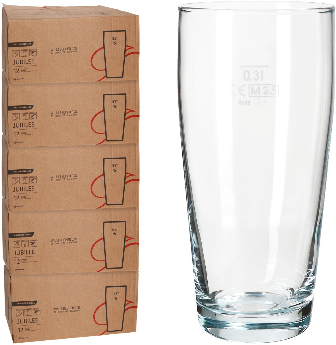 60-delige set bierglazen WILLIBECHER 0,3L geijkt van glas – 42097