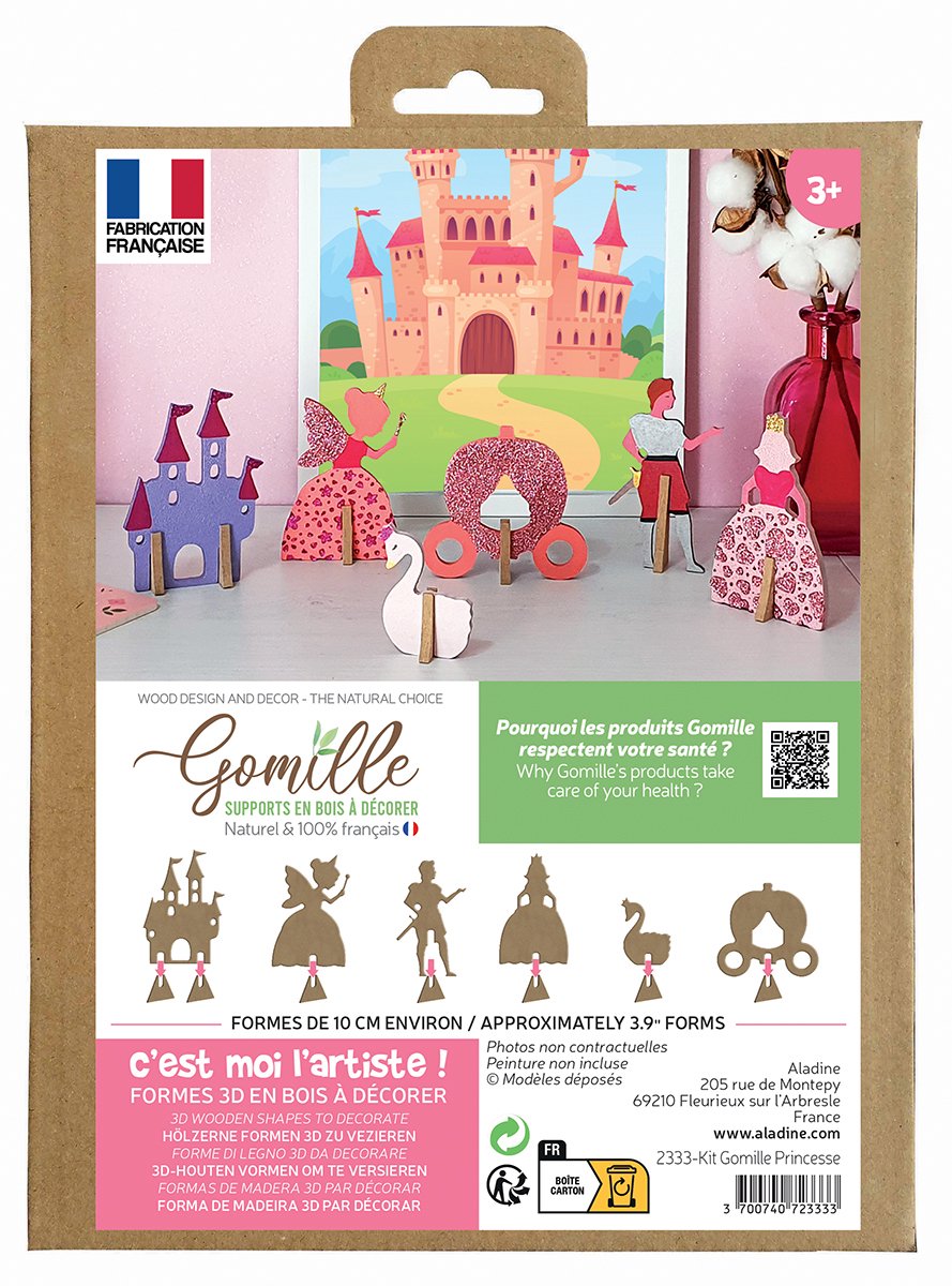 Gomille MDF figuren set prinsessen knutsel speelgoed decoratie.