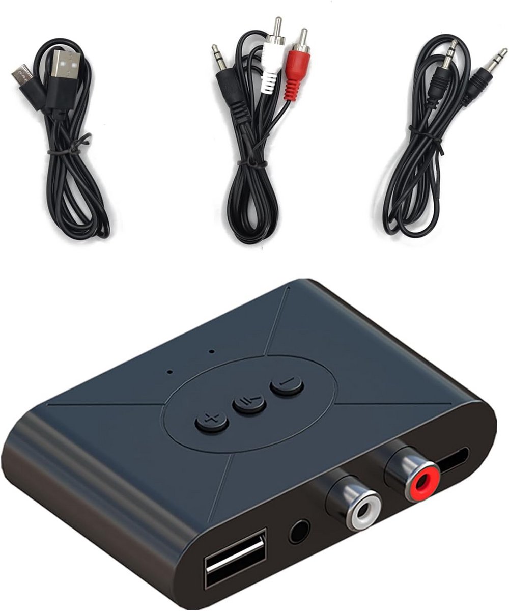Draadloze Bluetooth 5.3 Audio Ontvanger met RCA en USB voor Stereo en Koptelefoon